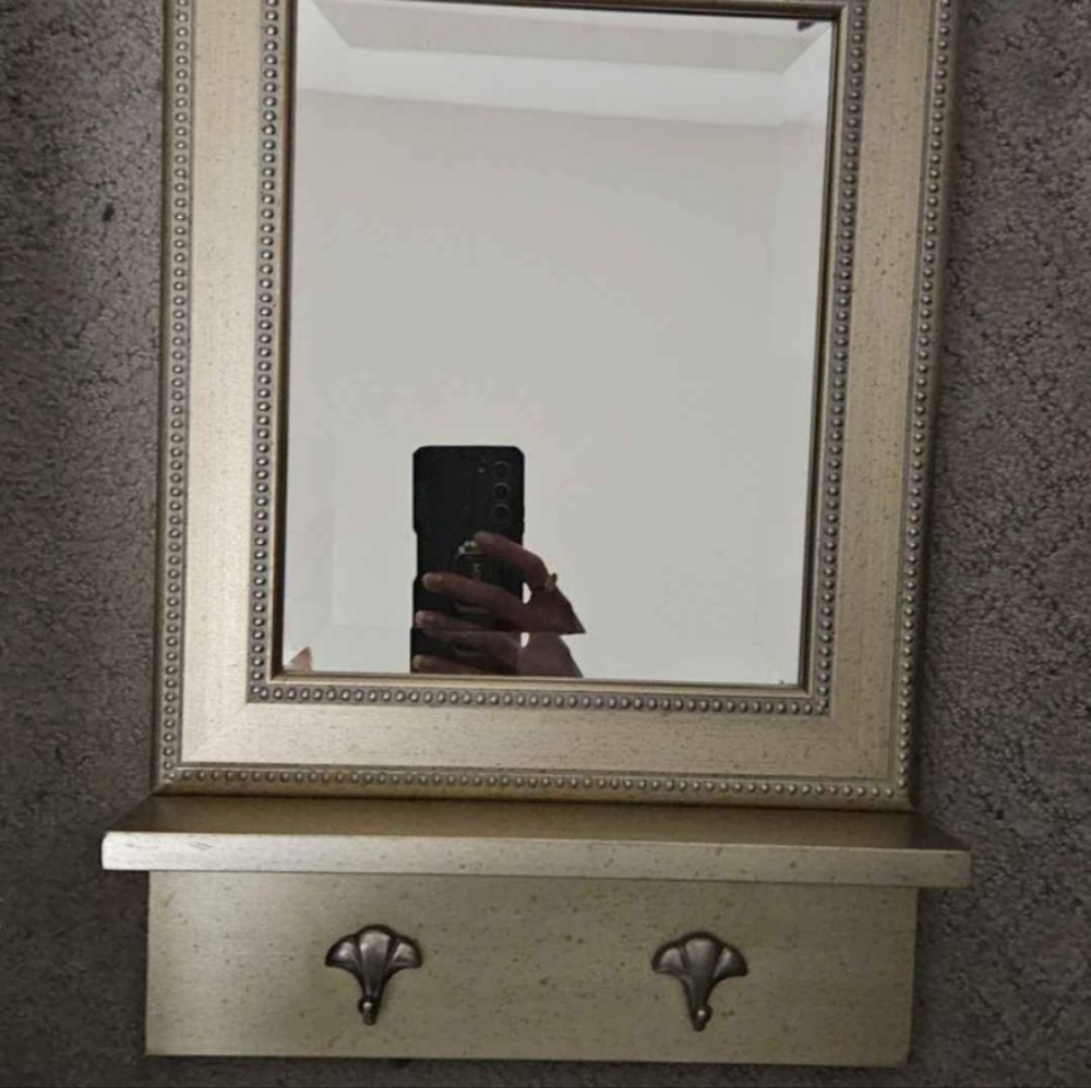Mirror With Key Hooks